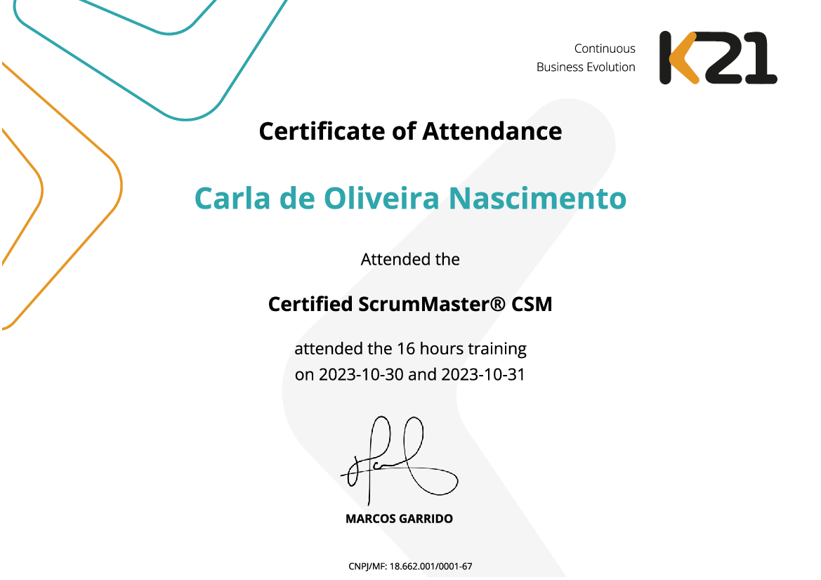 Certificado K21